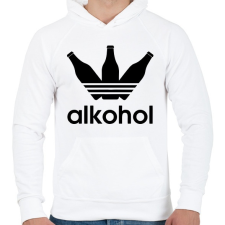 PRINTFASHION Alkohol - Férfi kapucnis pulóver - Fehér férfi pulóver, kardigán