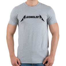 PRINTFASHION Alkoholista - Metallica paródia 1 - Férfi póló - Sport szürke
