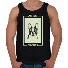 PRINTFASHION ALL CATS BITCHES - Férfi atléta - Fekete atléta, trikó