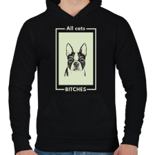 PRINTFASHION ALL CATS BITCHES - Férfi kapucnis pulóver - Fekete férfi pulóver, kardigán