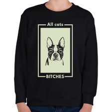 PRINTFASHION ALL CATS BITCHES - Gyerek pulóver - Fekete gyerek pulóver, kardigán