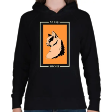 PRINTFASHION ALL DOG BITCHES - Női kapucnis pulóver - Fekete női pulóver, kardigán