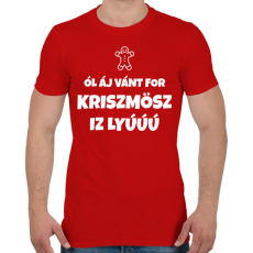 PRINTFASHION All I Want For Christmas - Férfi póló - Piros