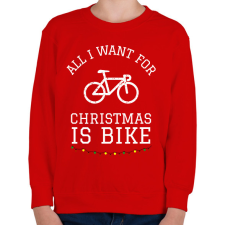PRINTFASHION ALL I WANT FOR CHRISTMAS IS BIKE - Gyerek pulóver - Piros gyerek pulóver, kardigán