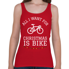 PRINTFASHION ALL I WANT FOR CHRISTMAS IS BIKE - Női atléta - Cseresznyepiros női trikó