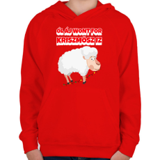 PRINTFASHION ALL I WANT FOR CHRISTMAS IS JUH  - Gyerek kapucnis pulóver - Piros