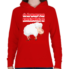 PRINTFASHION ALL I WANT FOR CHRISTMAS IS JUH  - Női kapucnis pulóver - Piros