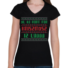 PRINTFASHION ALL I WANT FOR CHRISTMAS IS YOU 2 - Női V-nyakú póló - Fekete