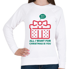 PRINTFASHION All I want for Christmas is you - Női pulóver - Fehér női pulóver, kardigán
