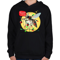 PRINTFASHION All I want for Christmas is You! - Vicces karácsonyi szúnyog - Gyerek kapucnis pulóver - Fekete