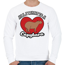 PRINTFASHION All I want is a capybara - Férfi pulóver - Fehér férfi pulóver, kardigán