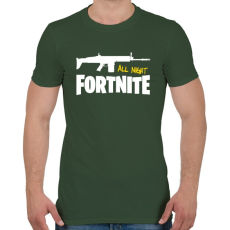 PRINTFASHION All night FORTNITE - Férfi póló - Katonazöld
