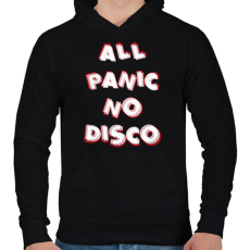 PRINTFASHION All panic no disco - Férfi kapucnis pulóver - Fekete