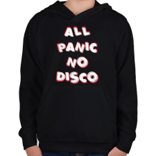 PRINTFASHION All panic no disco - Gyerek kapucnis pulóver - Fekete gyerek pulóver, kardigán