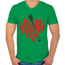 PRINTFASHION All u need is love - Férfi V-nyakú póló - Zöld férfi póló