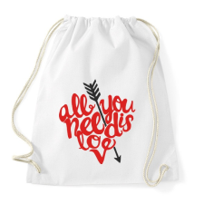 PRINTFASHION All u need is love - Sportzsák, Tornazsák - Fehér tornazsák