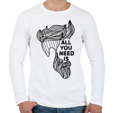 PRINTFASHION All you need is (beard) - Férfi hosszú ujjú póló - Fehér férfi póló