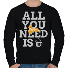 PRINTFASHION All you need is beer - Férfi pulóver - Fekete
