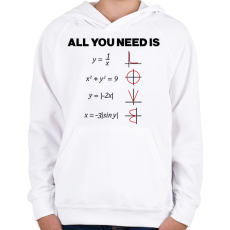 PRINTFASHION All you need is LOVE - Gyerek kapucnis pulóver - Fehér