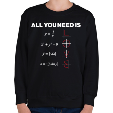 PRINTFASHION All you need is LOVE - Gyerek pulóver - Fekete