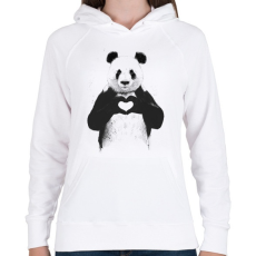 PRINTFASHION All you need is love - Női kapucnis pulóver - Fehér