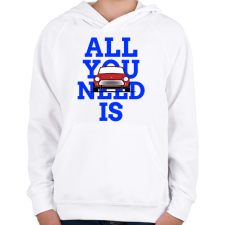PRINTFASHION All you need is Mini  - Gyerek kapucnis pulóver - Fehér gyerek pulóver, kardigán