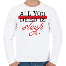 PRINTFASHION All you need is sleep - Férfi pulóver - Fehér férfi pulóver, kardigán