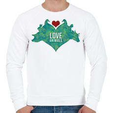 PRINTFASHION Állat szeretet - Férfi pulóver - Fehér