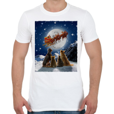 PRINTFASHION Állati karácsony - Férfi póló - Fehér férfi póló