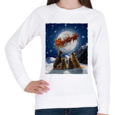 PRINTFASHION Állati karácsony - Női pulóver - Fehér női pulóver, kardigán