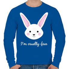 PRINTFASHION Állatkísérlet-mentes - Férfi pulóver - Királykék