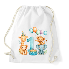 PRINTFASHION Állatok 1 éves szülinap - Sportzsák, Tornazsák - Fehér tornazsák