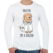 PRINTFASHION Állatorvos - Férfi hosszú ujjú póló - Fehér férfi póló