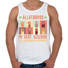 PRINTFASHION Állatorvos - Vért veszünk - Férfi atléta - Fehér atléta, trikó
