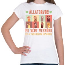 PRINTFASHION Állatorvos - Vért veszünk - Női póló - Fehér női póló