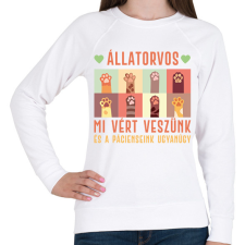 PRINTFASHION Állatorvos - Vért veszünk - Női pulóver - Fehér női pulóver, kardigán