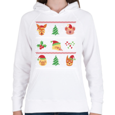 PRINTFASHION Állatos csúnya pulcsi - Női kapucnis pulóver - Fehér