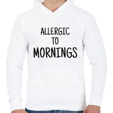 PRINTFASHION Allergiás a reggelekre - Férfi kapucnis pulóver - Fehér