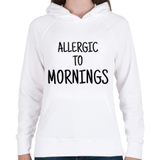 PRINTFASHION Allergiás a reggelekre - Női kapucnis pulóver - Fehér női pulóver, kardigán