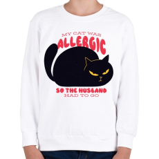 PRINTFASHION Allergiás macska - Gyerek pulóver - Fehér