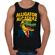 PRINTFASHION Alligator Alcatraz - Férfi atléta - Fekete