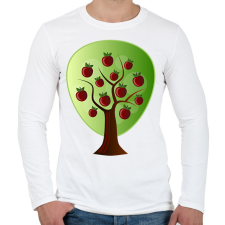 PRINTFASHION Almafa - Férfi hosszú ujjú póló - Fehér férfi póló