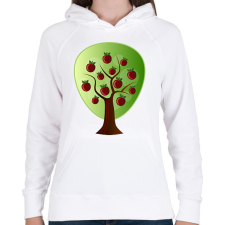 PRINTFASHION Almafa - Női kapucnis pulóver - Fehér női pulóver, kardigán