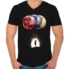 PRINTFASHION Álmodozók - Férfi V-nyakú póló - Fekete férfi póló