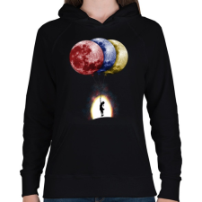 PRINTFASHION Álmodozók - Női kapucnis pulóver - Fekete női pulóver, kardigán