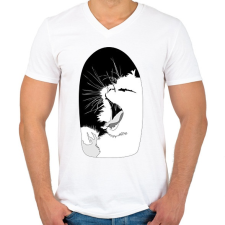 PRINTFASHION Álmoscic - Férfi V-nyakú póló - Fehér férfi póló