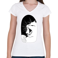 PRINTFASHION Álmoscic - Női V-nyakú póló - Fehér női póló