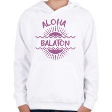 PRINTFASHION Aloha Balaton - Gyerek kapucnis pulóver - Fehér gyerek pulóver, kardigán