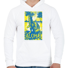 PRINTFASHION Aloha - Férfi kapucnis pulóver - Fehér férfi pulóver, kardigán
