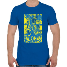 PRINTFASHION Aloha - Férfi póló - Királykék